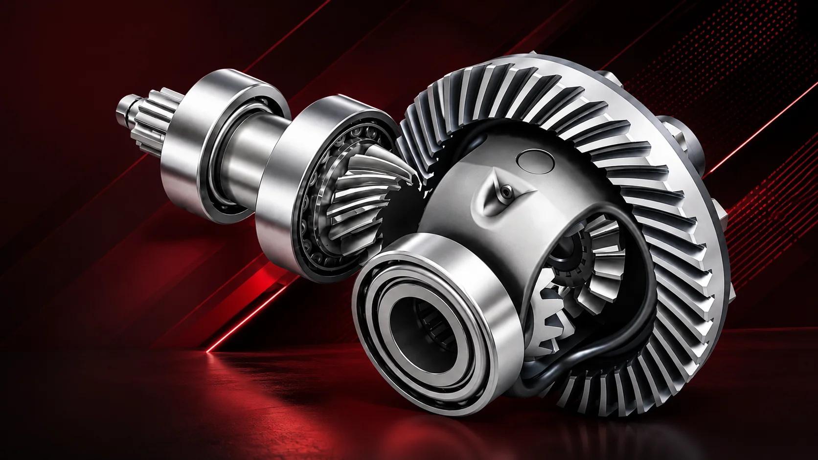 VIMA Differential Assembly — Bevel Pinion, Cross Shaft & Taper Roller Bearings